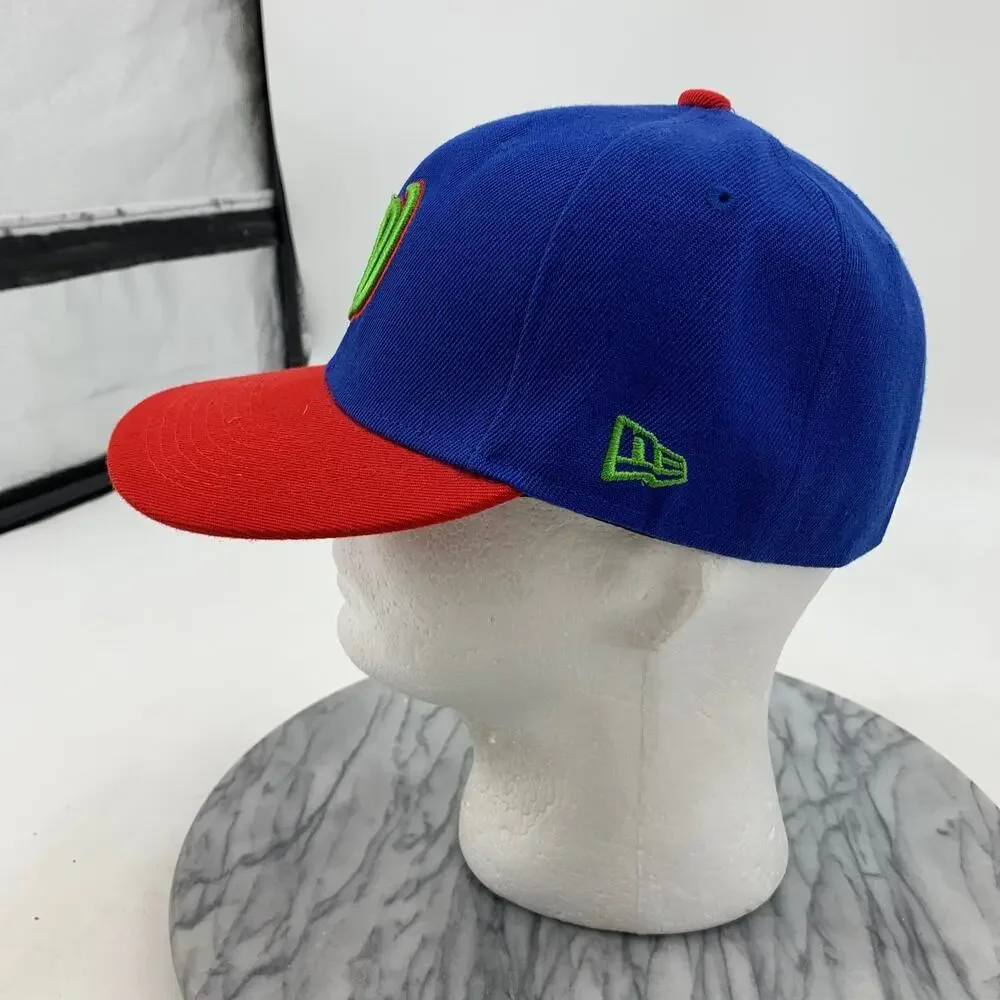 Washington‎ Nationals Hat Mens 7 1/4 Red Blue 59Fifty Fitted Wool Blend New Era